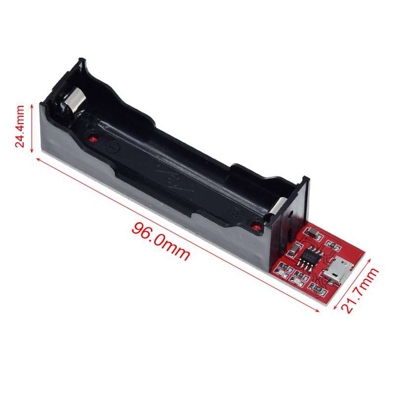 Vue des composants du module TP4056 avec micro USB